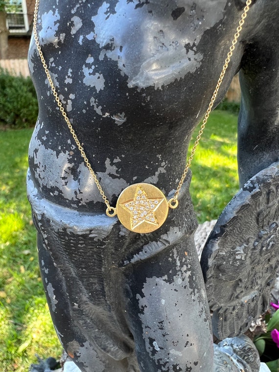 Diamond Star Necklace, Gold Star Pendant, Star Je… - image 8