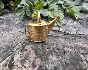 Gold Watering Can Brooch, Garden Jug Pin