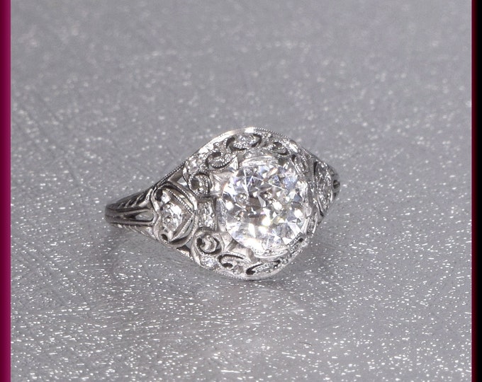 Art Deco Engagement Ring, 1930s Engagement Ring, Antique Engagement, Deco Engagement,  Alternative Ring, Art Deco Ring, Filigree Engagement,