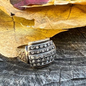 Antique Cluster Ring, Diamond Cluster Ring, Rose Cut Diamond Ring, Victorian Ring, Stacking Ring