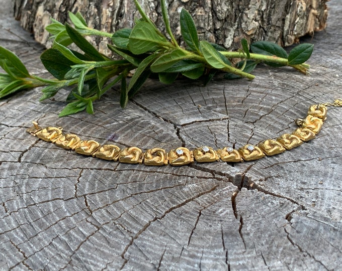 Gold Victorian Bracelet, Victorian Diamond Bracelet, Gold and Diamond Bracelet