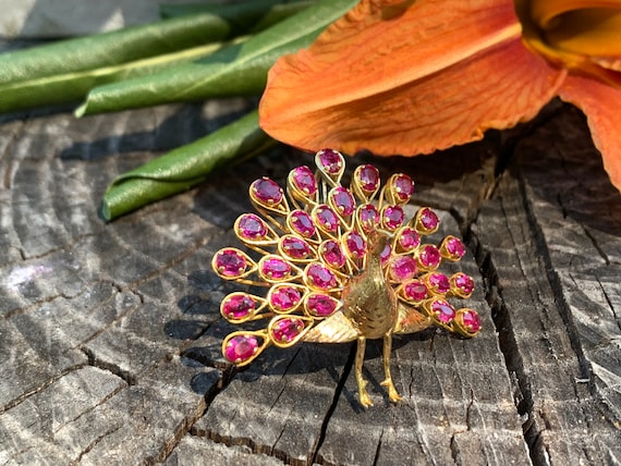Brooch peacock clearance