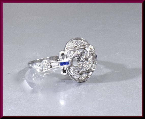 Art Deco Engagement Ring, Antique Engagement Ring… - image 1