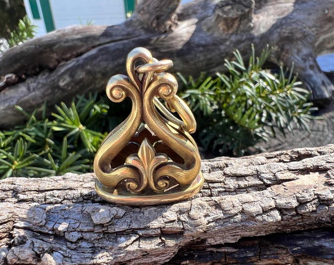Victorian Fob, Ornate Gold Fob, Antique Gold Fob