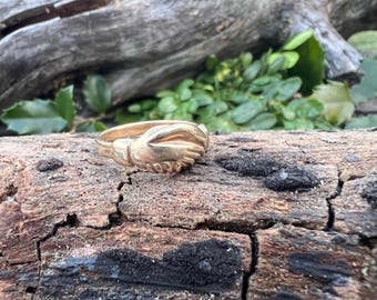 James Avery 14k Gold Fede Gimmel Hands Friendship Ring