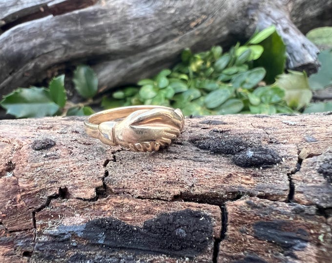 James Avery 14k Gold Fede Gimmel Hands Friendship Ring