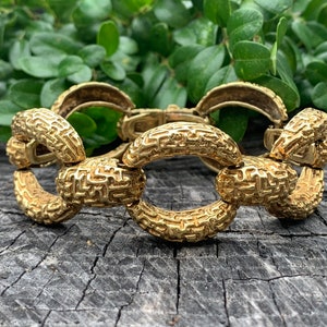 Wide Gold Bracelet, Chunky Wide Gold Bracelet, 1960s Gold Bracelet