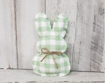 Mini 5" Green Bunny / Easter Filler / Fabric Bunnies / Sage Green Bunny / Farmhouse Easter / Easter Tier Tray / Neutral Easter Decor
