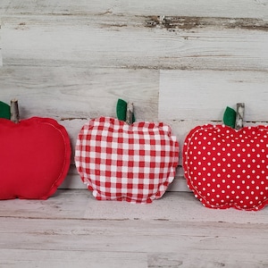 Set van 3 stoffen appelschaalvullers / gelaagde appelschaal / koffiebar decor / boerderij herfstdecor / appeldecor / herfstmanteldecor