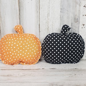 Set of 2 Farmhouse Pumpkins /Fabric Pumpkins / Fall Bowl Filler / Halloween Decor / Fall Tiered Tray Decor / Halloween Bowl Filler
