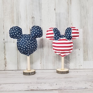 Patriotic Mickey and Minnie Decor / July Disney Inspired Decor / Disney Inspired Tiered Tray / Mickey Decor / Minnie Decor / Memorial Day