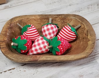 Fragole in tessuto/Arredamento primaverile della fattoria/Vassoio a strati di fragole/Riempitore per ciotola di fragole/Fragole in peluche/Bar caffè primaverile