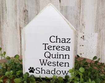 Mini Wood Personlized House, Personalized Home Decor, Custom Name House,  Mini Wood House, Farmhouse Decor,  Tiered Tray Filler