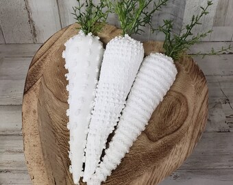 Påsktyg Morötter / Chenille Morötter / Neutrala Morötter / Neutral Bondgårdspåsk / Arvdekor / Neutral Påskdekor