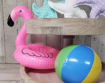 Beach Tiered Tray Decor, Summer Tiered Tray Decor, Pool Tiered Tray Bundle, Summer Tiered Tray, Beach Ball Decor, Flamingo Tiered Tray