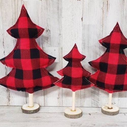 Red and Black Buffalo Plaid Garland Christmas Rag Garland Etsy