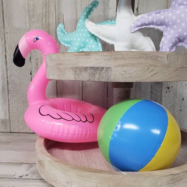 Beach Tiered Tray Decor, Summer Tiered Tray Decor, Pool Tiered Tray Bundle, Summer Tiered Tray, Beach Ball Decor, Flamingo Tiered Tray