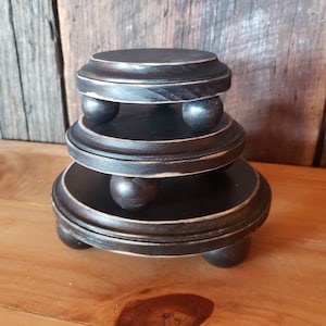 Black Wood Riser, Rustic Wood Riser, Farmhouse Wood Riser, Neutral Farmhouse Decor, Wood Coaster, Farmhouse wood decor