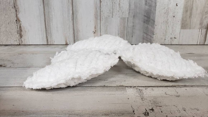 Set of 2 or 3 White Chenille Stuffed Hearts Rustic - Etsy