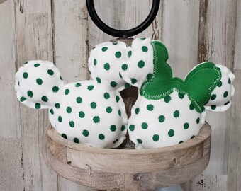 St. Patrick's Day Mickey and Minnie Decor / Disney Inspired Decor / Disney Inspired Tiered Tray / Mickey Decor / Minnie Decor / Pattys Day