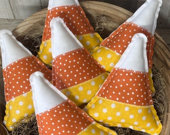 Fabric Candy Corn / Fall Tiered Tray / Fall Bowl Filler / Fall  Filler / Fall Tiered Tray Decor /  Candy Corn Filler / Fall Hutch Filler