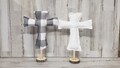 Fabric Cross on Stand / Easter Tier Tray Filler / He is Risen Decor / Spiritual Home Decor / Table Top Cross / Mantle Cross / Rustic Cross