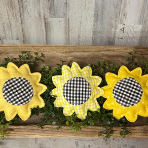 Fabric Sunflower / Farmhouse Summer Decor / Sunflower tier tray / Sunflower Bowl Filler / Summer Coffee Bar