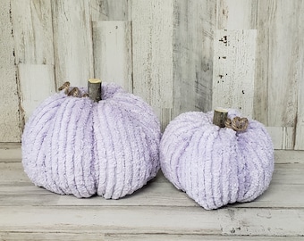 Purple Chenille Pumpkins,  Pumpkin Baby Shower Decorations, Pumpkin Girl Birthday, Fall Baby Shower