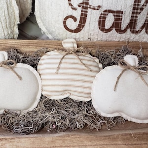 Neutral Fabric Pumpkins, Neutral Pumpkins, Neutral Fall,  Handmade, Rustic Fall Decorations Autumn Farmhouse Decor, Farmhouse Decor