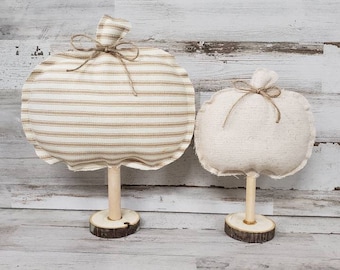 Linen Cloth Pumpkins, Neutral Pumpkins, Neutral Fall,  Handmade, Rustic Fall Decorations Autumn Farmhouse Decor, Neutral Farmhouse Decor