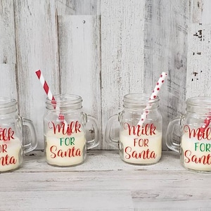Christmas Tiered Tray Decor, Mini Milk for Santa/ Faux Santa Milk Decor, Santa Tiered Tray Filler, Farmhouse Christmas Decor, Mini Santa