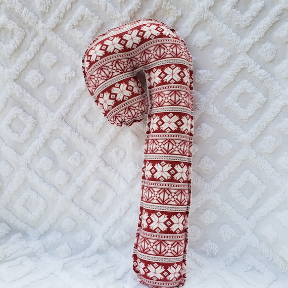 Almohada de bastón de caramelo, decoración de invierno