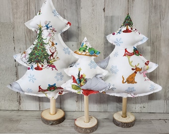 Grinch Christmas Tree / Grinch Christmas / Grinchmas Decor / Grinch Decor / Grinch Tiered Tray / Fabric Grinch Tree / Whoville Decor