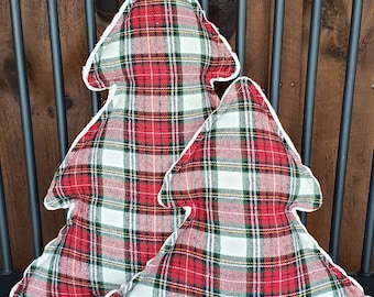 Cojín navideño de árbol a cuadros, decoración de invierno, adornos navideños, cojín navideño