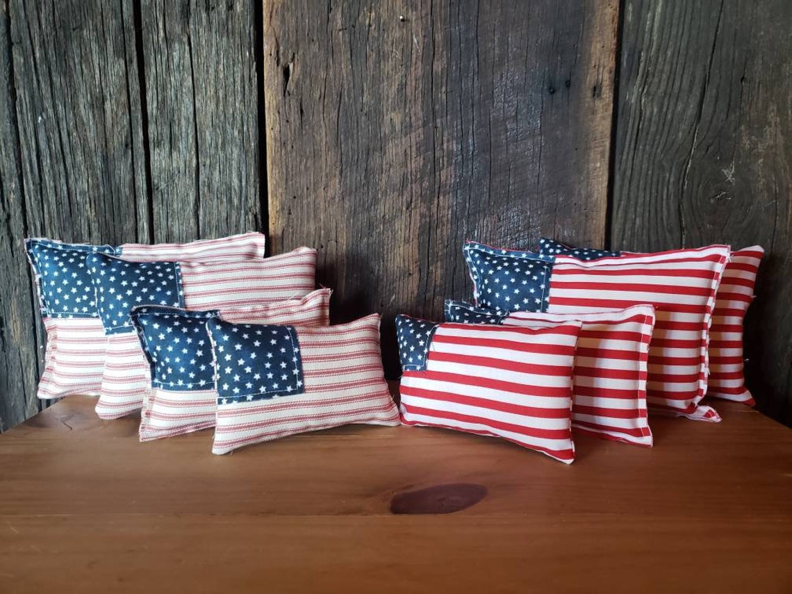 MINI Stuffed Fabric Flag/ Farmhouse Cottage American Mini | Etsy