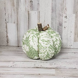 Green Fabric Pumpkins Handmade, Rustic Fall Decor,Farmhouse Decor, Cottage Fall Decor