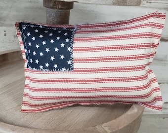 MINI Stuffed Fabric Flag/ Farmhouse Cottage American Mini Flags / Old Glory Flag / Memorial Day Decor / 4th July decor / Tier Tray Decor