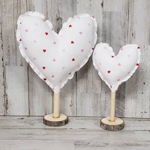 Valentine White Heart Decor / Valentine Mantel Decor / Rustic Valentine's / Farmhouse Valentine's Decor/ Coffee Bar / Message Hearts