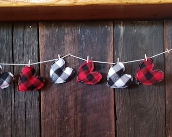 Alla hjärtans dag buffelpläd flanellhjärtgirlang / Alla hjärtans dag-banderoll / Alla hjärtans dag-dekor / Tyghjärtgirlang / Plyschhjärtan