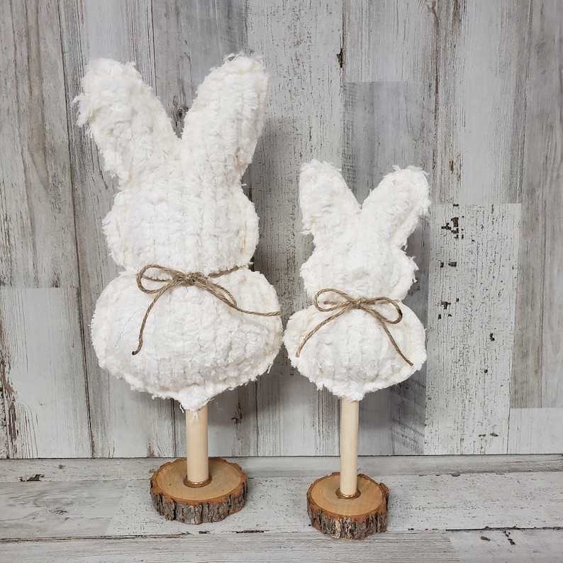 Offwhite Chenille Bunny / Chenille Decor / Easter Mantel Decor ...