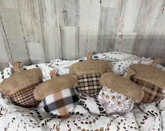 Fabric Acorns / Fall Accents / Fall Dough Bowl Fillers / Acorn Decor / Autumn Tiered Tray Decor / Fall Tray