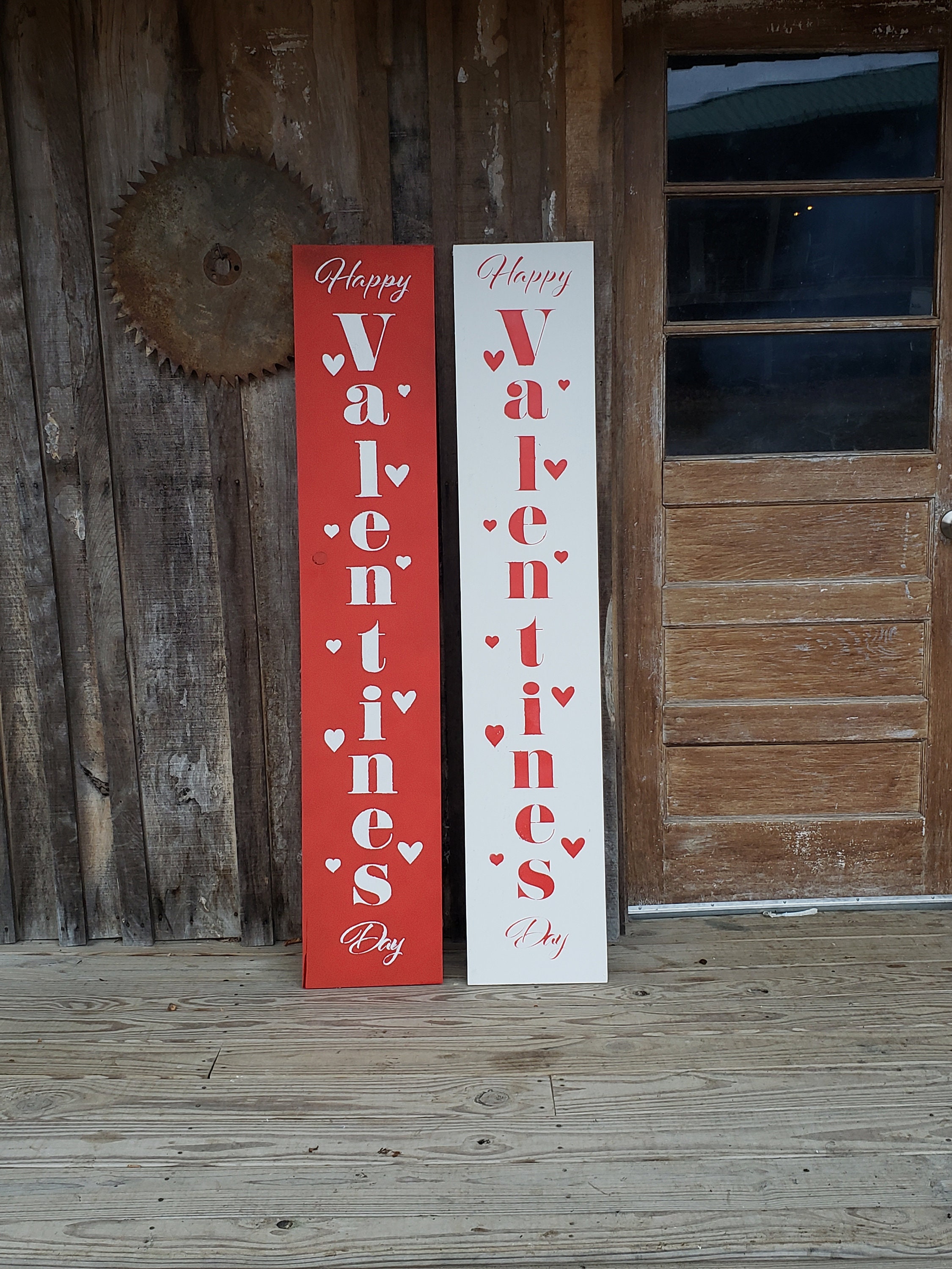 Vertical Happy Valentine's Day Porch Sign / Valentines | Etsy