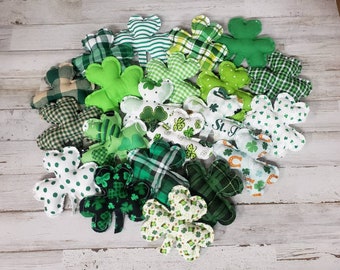 Fabric Shamrock Bowl Fillers / St. Patrick's Day Decor / St. Patty's Day Bowl Filler Farmhouse St. Patrick's Decor / Tiered Tray