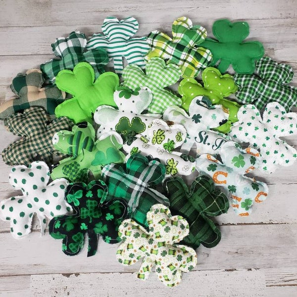 Fabric Shamrock Bowl Fillers / St. Patrick's Day Decor / St. Patty's Day Bowl Filler Farmhouse St. Patrick's Decor / Tiered Tray