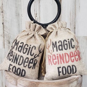 Mini Reindeer Food Sack for Tiered Tray / Christmas Tiered Tray Decor / Christmas Coffee Bar Decor / Reindeer Decor / Santa Filler