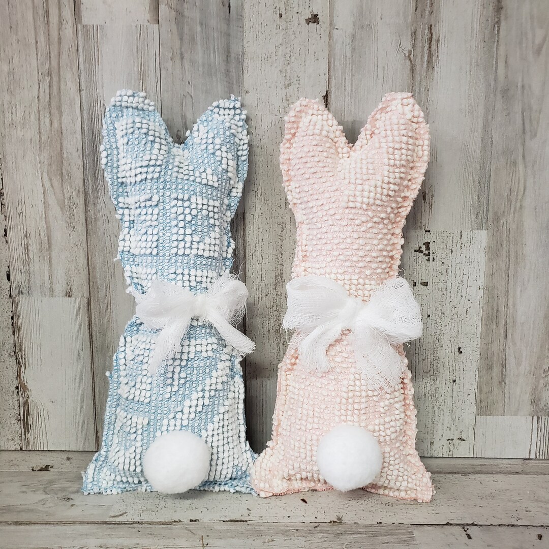 Chenille Fabric Bunnies / Chenille Decor /easter Mantel Decor/farmhouse ...