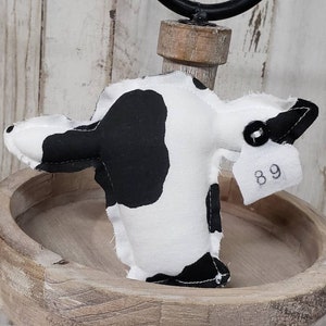 Cow Bowl Filler / Farm Tiered Tray / Farmhouse Tiered Tray / Cow Tiered Tray Decor / Cow Decor / Farmhouse Filler / Fabric Cow