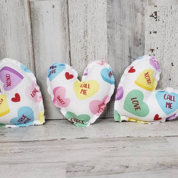 Conversation Hearts, Plush Hearts Bowl Filler, Rustic Valentine's Day vase and bowl fillers - Valentines day decor - Farmhouse Valentine