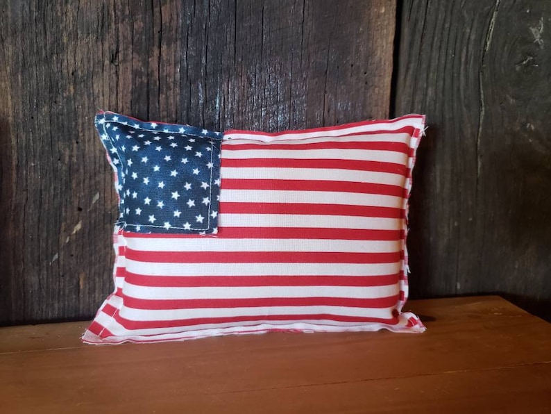 Farmhouse /& Cottage Style Stuffed Fabric Flag American Mini Flags Old Glory Flag Memorial Day Decor 4th July decor Tier Tray Decor
