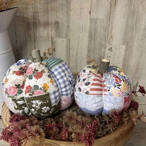 Patchwork Stoff Kürbis Handarbeit, Rustikale Herbst Dekoration, Shabby Chic Kürbisse, Cottage Kürbisse, Boho Herbst Dekor